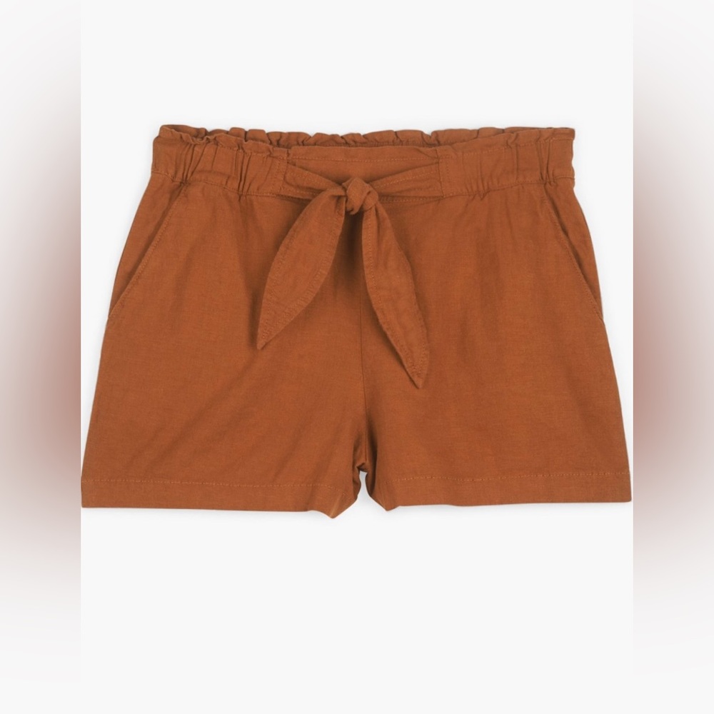 Lucky Brand Linen Orange Tan Shorts (Size Small)
